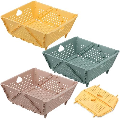 3 Pack Versatile Collapsible Colander Thickened Plastic Kitchen