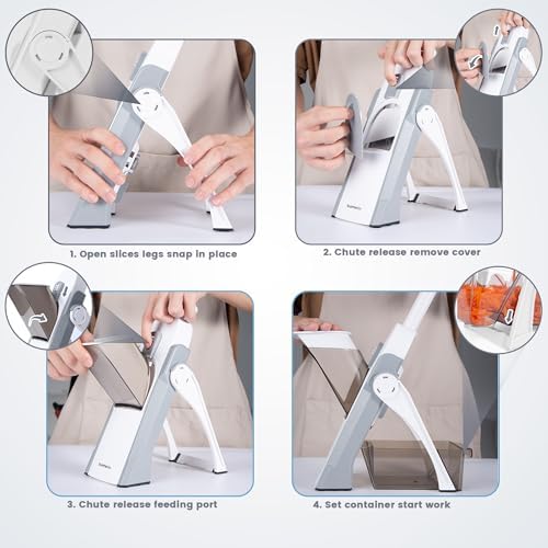 SupMaKin Safe Mandoline Slicer for Kitchen,Adjustable Potato Slicer 1-8 mm