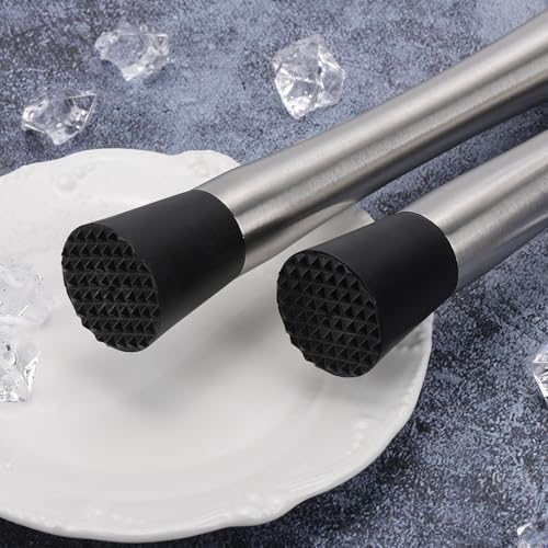 4 Pack Muddlers for Cocktail 304 Stainless Steel Fruit Crusher 8.3"