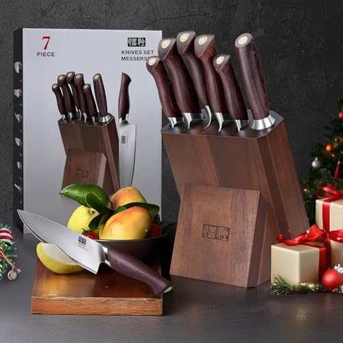 SHAN ZU 7-Piece Japanese Knife Set, Stainless Steel