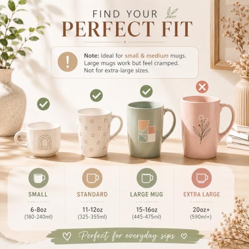 Coffee Mug Tree 6-Hook,Acacia Wood Mug Holder Countertop