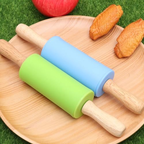 4pcs Silicone Wood Rolling Pin Dough Roller for Home Baking