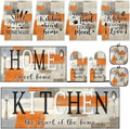 Kitchen Decor and Accessories Set of 10, Orange Beige