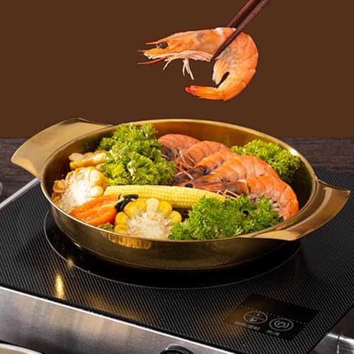 Stainless Steel Paella Pan, 7.9 Inch Nonstick Flat Bottom Skillet with