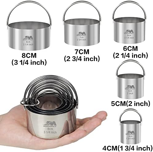 5 Pieces Stainless Steel Circle Biscuit Cutter