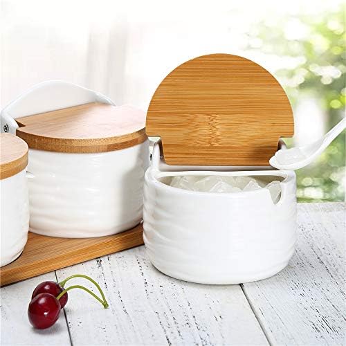 June Sky Sugar and Cream Set,Ceramic Sugar Containers with Lid and