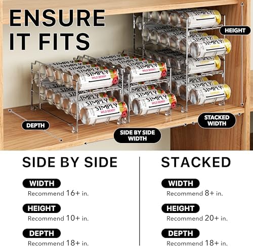 Simple Houseware 2PK Front Loading Tall Skinny Can Dispenser, Chrome
