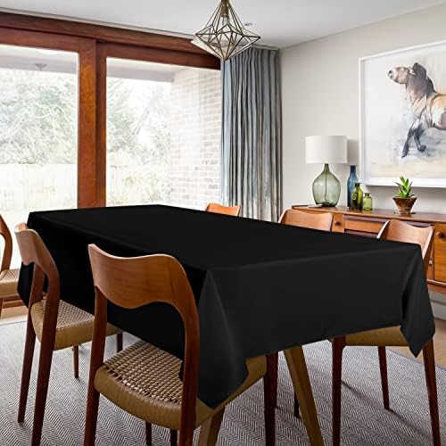 sancua 2 Pack Black Tablecloths 60x102 Inch for 6 Feet Rectangle