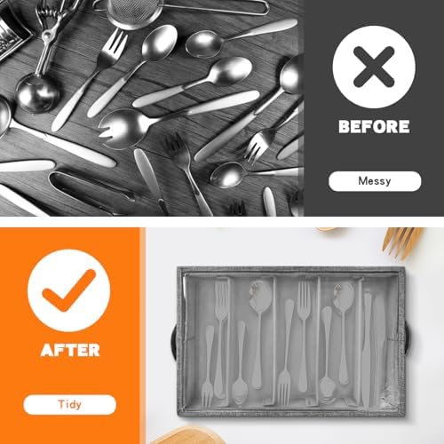 Silverware Storage Box with Removable Lid