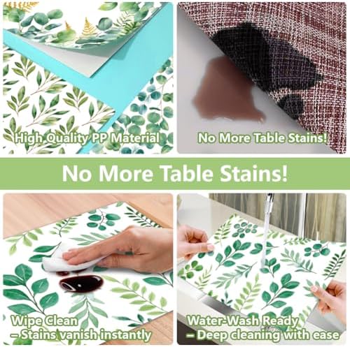 Peacoblue Table Placemats Set of 6,Vintage Coffee Vinyl Place Mats