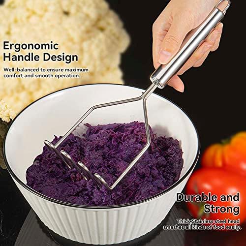2 Pcs Potato Smasher, Mashed Potato Masher, Stainless Steel Masher