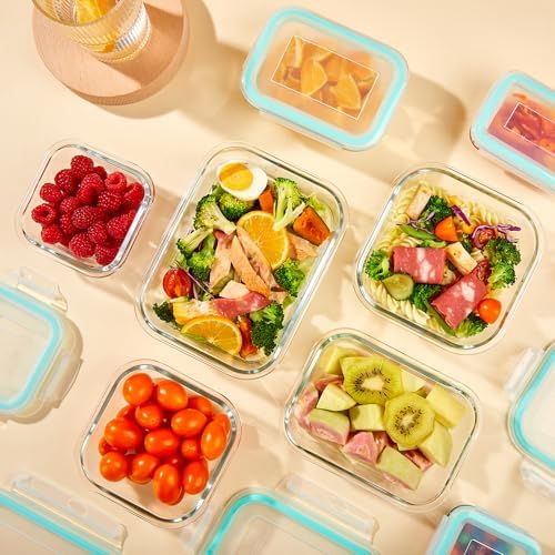 YUNCANG 8 Pack Glass Food Storage Containers with Lids