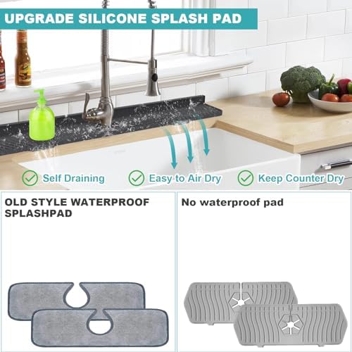 33 Inch Sink Faucet Mat, Kitchen Sink Splash Guard, Faucet Splash
