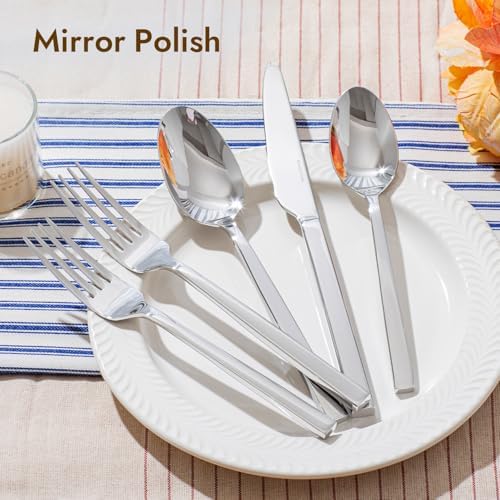 Silverware Set for 4, 20 Piece Flatware Set, Stainless Steel