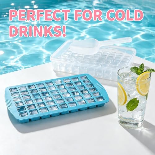 Silicone Mini Ice Molds for Freezer, Nugget Ice Cube Trays with Lid