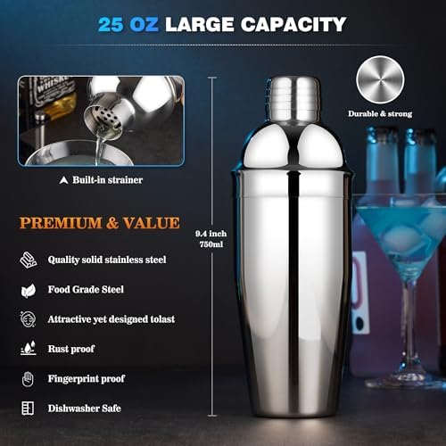 Wukuna Bartender Kit,15 Pcs Cocktail Shaker Bar Tool with Acrylic