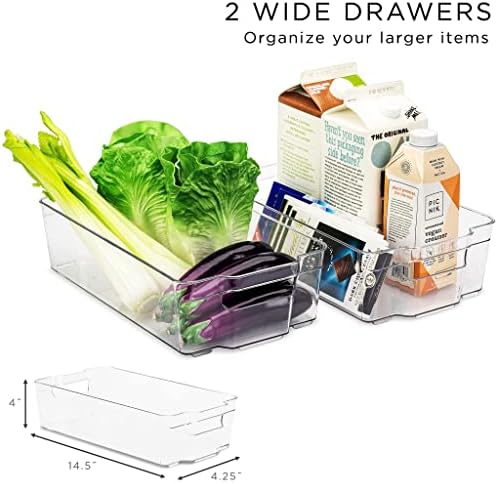 Sorbus Fridge Organizers and Storage Bins for Pantry & Fridge (6 Piece Set)