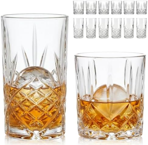Moretoes Crystal Cocktail Glasses Drinking Glasses Set of 12 Glass