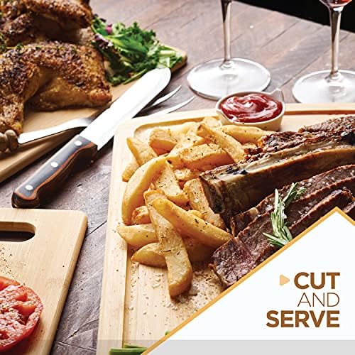 Bamboo Cutting Board Set of 4 - Wooden Cutting Boards for Kitchen with