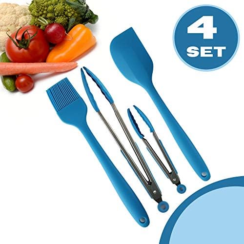 Performore Silicone Food Basting Brush and Tongs Set, 4-in-1