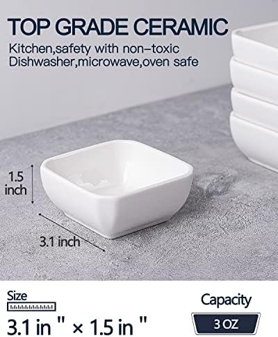 Taeochiy 12 Pack Ceramic Dipping Bowls, 3 Oz Soy Sauce Dish, Small Dip