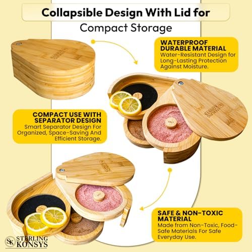 Margarita Salt Rimmer Set - 3 Tier Bamboo Cocktail Rimmer with 6