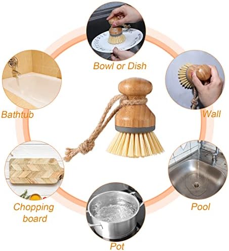 Zopeal Dish Soap Dispenser with Bamboo, 4 Pcs