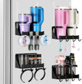 8 Cups Magnetic Cup Holder for Fridge, Black