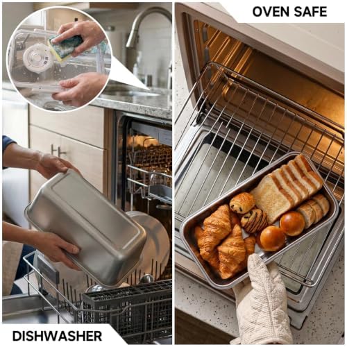 Large Stainless Steel Bread Storage Box with Lid