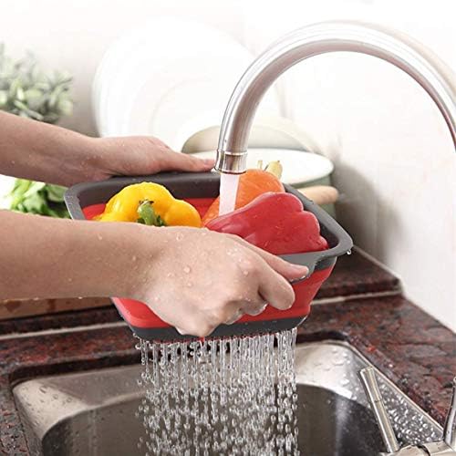 Collapsible Colander Set with Handle Over Sink Set of 2, BPA Free