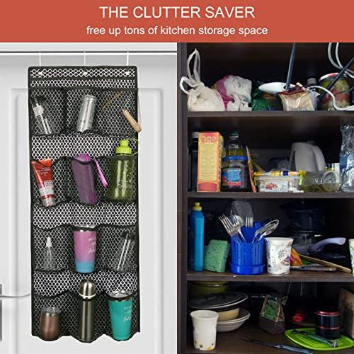 Water Bottle Organizer over the Door Cup Holder with 12 Large Pockets