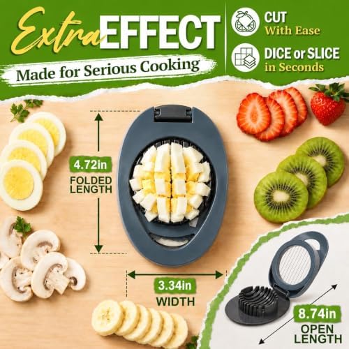 NOVANO Egg Slicer for Hard Boiled Eggs, Multi Function Stainless Steel