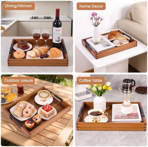 Joy&Grace Large Ottoman Tray for Living Room and Coffee Table