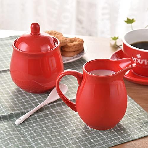 Colorful Ceramic Milk Jug Sugar Bowl, Coffee Serving Set, Creamer