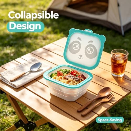 Silicone Food Storage Containers,Camping Bowl with Lids