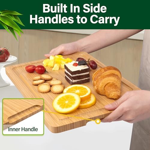 3-Piece Bamboo Cutting Boards and 1-Piece Rectangular Divided Wood
