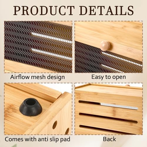 Thyle Bamboo Pantry Organizer and Containers Potato and Onion Storage