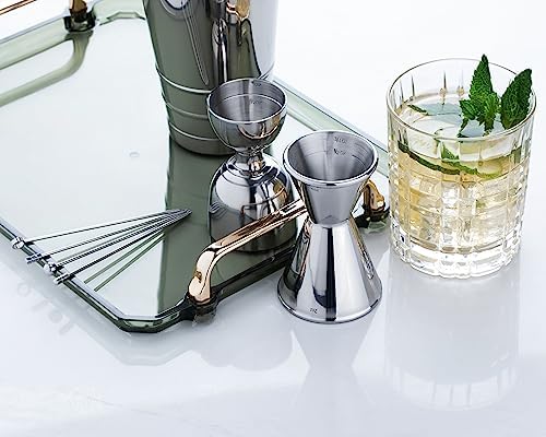 Heavy Duty Bar Jigger, Stainless Steel Cocktail Measuring Jigger With