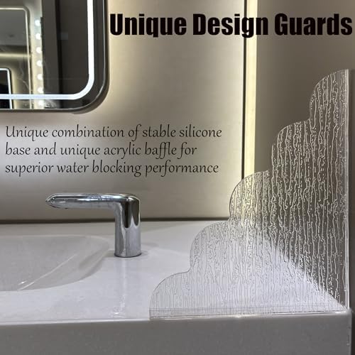 Large Shower Splash Guard, 2 Pack, 9.1 x 11.5 Inch, Waterproof Bathtub