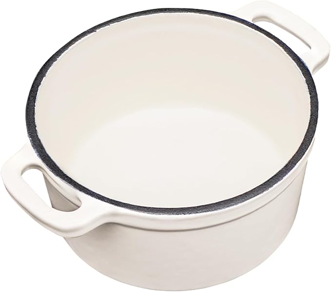 Flavehc Mini Cocotte 16 oz Mini Dutch Oven 0.5 qt. Cast Iron Garlic Roaster - Image 5