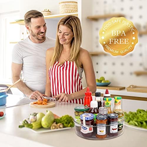 Guzon 3 Pack Lazy Susan Turntable, 11.5" Rotating Organizer with