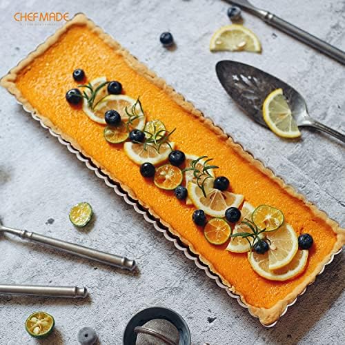 CHEFMADE Rectangle Tart Pan, 5x14-Inch with Removable Loose Bottom
