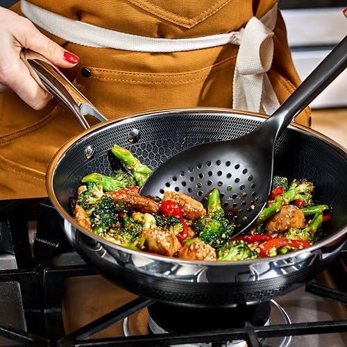 HexClad 10" Hybrid Nonstick Wok & Lid, Induction-Ready, Dishwasher Safe