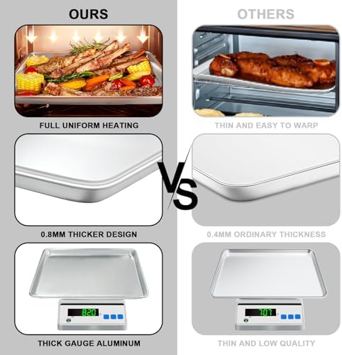 Half Sheet Pans with Rack Set, 18 Inch Commercial Quality Baking Sheet