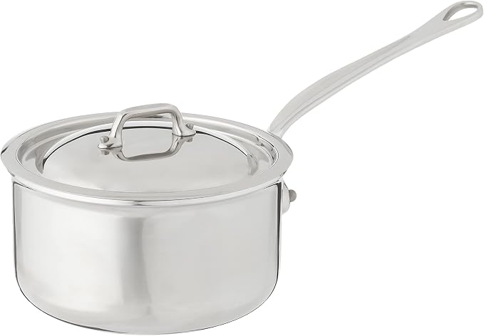 Mauviel M'Cook 5-Ply Polished Stainless Steel Sauce Pan - Image 3