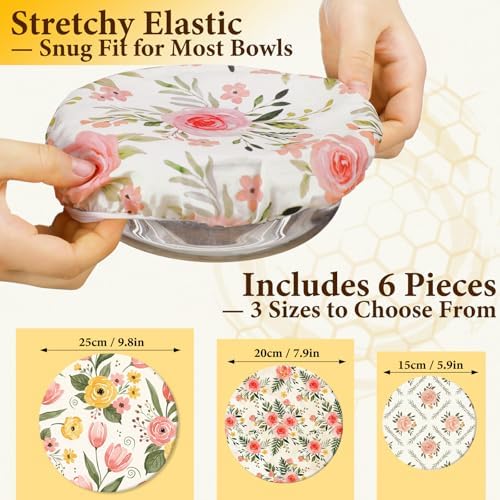 Reusable Beeswax Bowl Covers, 6 Pack, 4"-12"