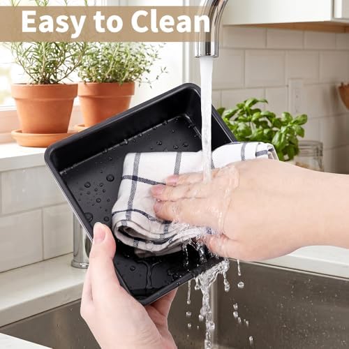 Beasea 6in Square Cake Pans Set of 2, 6.3x6.3x2 Inch Mini Small Square