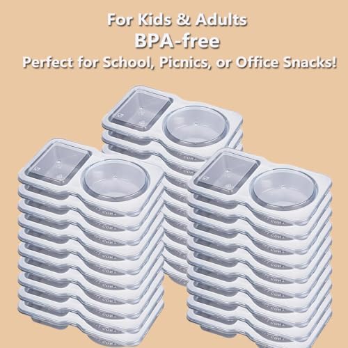 30 Sets Reusable Snack Containers Double Compartment Snackle Box