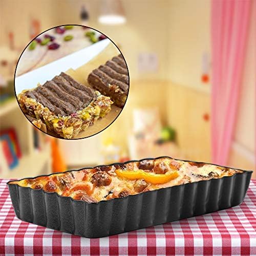 Mini Tart Pan Set of 6 Rectangular Non-Stick 4 Inch Quiche Pan Loose