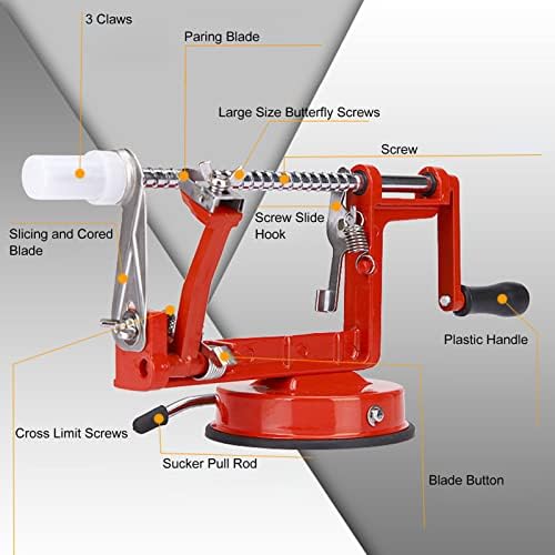 Wisecoco Apple Peeler, Potato Peeler Corer Slicer Spiral Cutter Tool